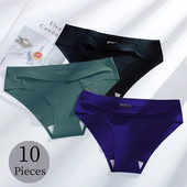 Giczi 10PCS/Set Bešavne ženske gaćice Jednobojno donje rublje od svilenog satena Prozračne udobne gaćice Seksi donje rublje Udobne gaćice