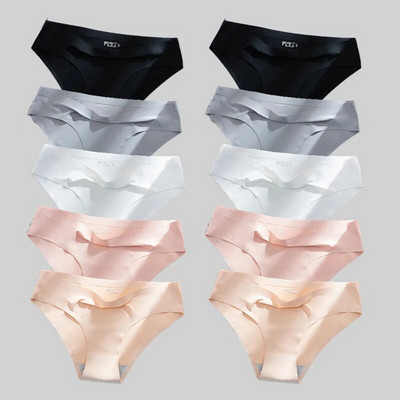 Giczi 10PCS/Set Bešavne ženske gaćice Jednobojno donje rublje od svilenog satena Prozračne udobne gaćice Seksi donje rublje Udobne gaćice