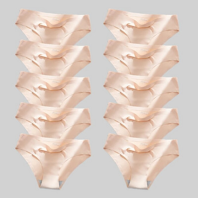 Giczi 10PCS/Set Bešavne ženske gaćice Jednobojno donje rublje od svilenog satena Prozračne udobne gaćice Seksi donje rublje Udobne gaćice
