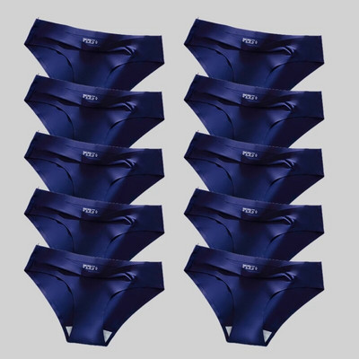 Giczi 10PCS/Set Bešavne ženske gaćice Jednobojno donje rublje od svilenog satena Prozračne udobne gaćice Seksi donje rublje Udobne gaćice