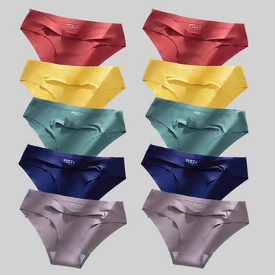 Giczi 10PCS/Set Bešavne ženske gaćice Jednobojno donje rublje od svilenog satena Prozračne udobne gaćice Seksi donje rublje Udobne gaćice
