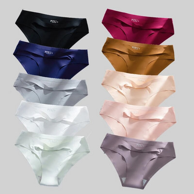 Giczi 10PCS/Set Bešavne ženske gaćice Jednobojno donje rublje od svilenog satena Prozračne udobne gaćice Seksi donje rublje Udobne gaćice