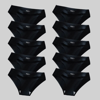 Giczi 10PCS/Set Bešavne ženske gaćice Jednobojno donje rublje od svilenog satena Prozračne udobne gaćice Seksi donje rublje Udobne gaćice