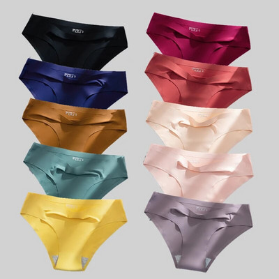 Giczi 10PCS/Set Bešavne ženske gaćice Jednobojno donje rublje od svilenog satena Prozračne udobne gaćice Seksi donje rublje Udobne gaćice