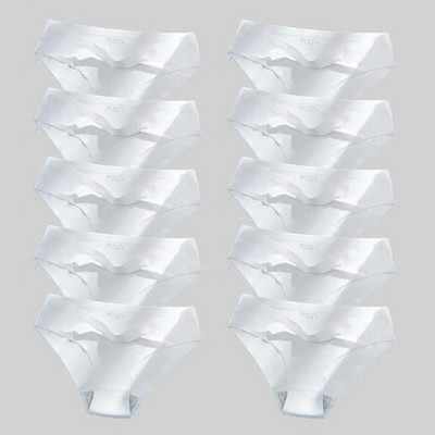 Giczi 10PCS/Set Bešavne ženske gaćice Jednobojno donje rublje od svilenog satena Prozračne udobne gaćice Seksi donje rublje Udobne gaćice