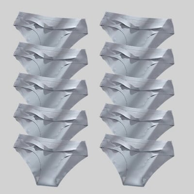 Giczi 10PCS/Set Bešavne ženske gaćice Jednobojno donje rublje od svilenog satena Prozračne udobne gaćice Seksi donje rublje Udobne gaćice