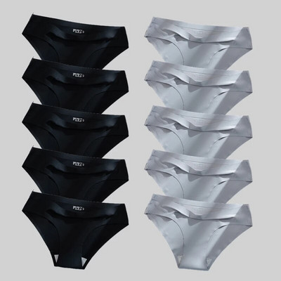 Giczi 10PCS/Set Bešavne ženske gaćice Jednobojno donje rublje od svilenog satena Prozračne udobne gaćice Seksi donje rublje Udobne gaćice
