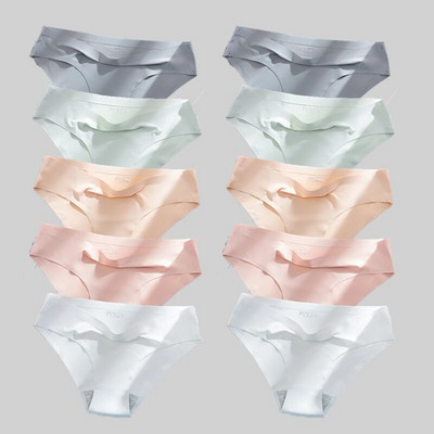 Giczi 10PCS/Set Bešavne ženske gaćice Jednobojno donje rublje od svilenog satena Prozračne udobne gaćice Seksi donje rublje Udobne gaćice