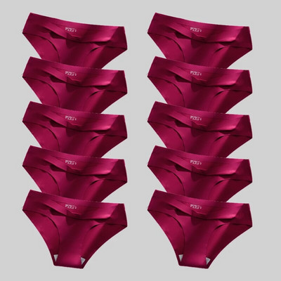Giczi 10PCS/Set Bešavne ženske gaćice Jednobojno donje rublje od svilenog satena Prozračne udobne gaćice Seksi donje rublje Udobne gaćice