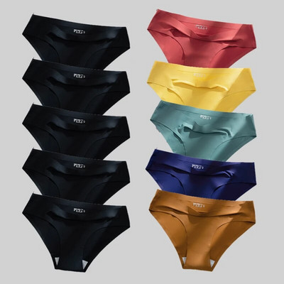 Giczi 10PCS/Set Bešavne ženske gaćice Jednobojno donje rublje od svilenog satena Prozračne udobne gaćice Seksi donje rublje Udobne gaćice