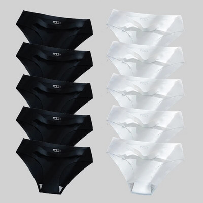 Giczi 10PCS/Set Bešavne ženske gaćice Jednobojno donje rublje od svilenog satena Prozračne udobne gaćice Seksi donje rublje Udobne gaćice