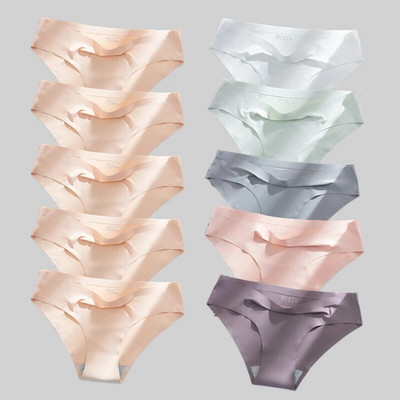 Giczi 10PCS/Set Bešavne ženske gaćice Jednobojno donje rublje od svilenog satena Prozračne udobne gaćice Seksi donje rublje Udobne gaćice