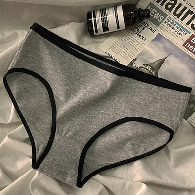 Lenjerie de corp simplă pentru fete, talie mijlocie, japoneza, negru, alb, slip pentru femei, sport, stil cool, chiloți fără urme, lenjerie fără sudură