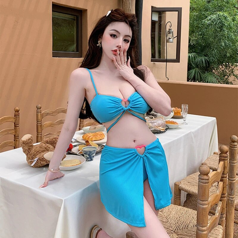 Seksi bikiniji, ženski kupaći kostimi, 3-dijelni bikini set, kupaći kostimi s halterima, kopčama i ljubavnim kopčama, kupaći kostimi Ženska odjeća za plažu, kupaći kostimi Biquini