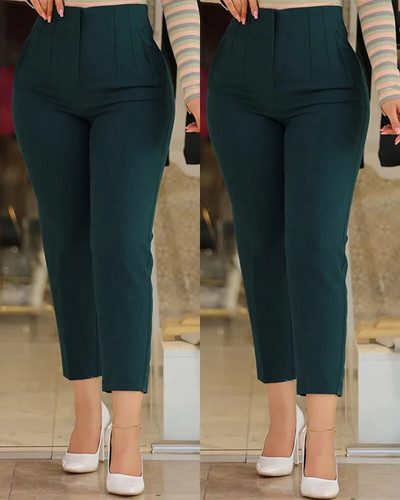 Hlače za žene 2023. New Chic Business Office Lady crne skraćene elegantne radne hlače visokog struka Ženske hlače za sve kombinacije