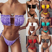 Costum de baie plisat Costume de baie pentru femei Set de bikini mini tanga pentru baie pentru înot îmbrăcăminte de plajă pentru costum de baie Costume de baie sexy pentru femei