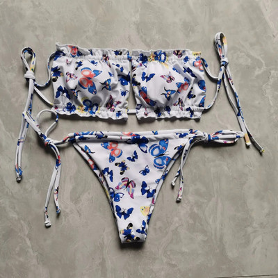 Costum de baie plisat Costume de baie pentru femei Set de bikini mini tanga pentru baie pentru înot îmbrăcăminte de plajă pentru costum de baie Costume de baie sexy pentru femei
