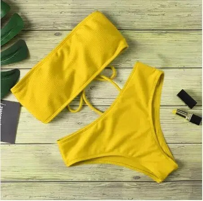 Costum de baie sexy de vară pentru femei Set de bikini Sutien cu cravată laterală Thong Beach Triunghi Costum Costum de baie Costum de baie