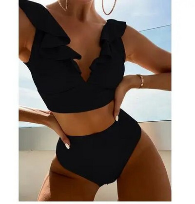 Bikini Push Up ženski kupaći kostim 2023. Novi leopard bikini s volanima Seksi kupaći kostimi visokog struka Ljetna odjeća za plažu Ženski kupaći kostim