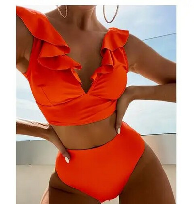 Bikini Push Up ženski kupaći kostim 2023. Novi leopard bikini s volanima Seksi kupaći kostimi visokog struka Ljetna odjeća za plažu Ženski kupaći kostim