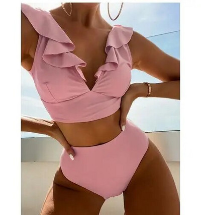 Bikini Push Up ženski kupaći kostim 2023. Novi leopard bikini s volanima Seksi kupaći kostimi visokog struka Ljetna odjeća za plažu Ženski kupaći kostim