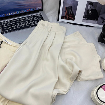 Κοστούμια Prink Παντελόνια Γυναικεία 2023 Νέα Ψηλόμεση Κορεάτικη μόδα Κομψό ίσιο παντελόνι Harajuku Office Γυναικείο φαρδύ παντελόνι με φαρδύ πόδι