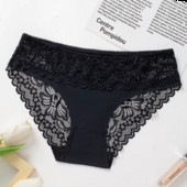 BZEL Chiloți sexy pentru femei Lenjerie din dantelă Foral Solid Lenjerie de corp pentru femei Slip pentru femei Chiloți confortabili pentru femei
