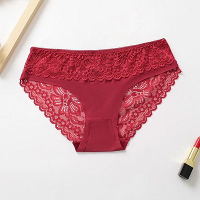 BZEL Chiloți sexy pentru femei Lenjerie din dantelă Foral Solid Lenjerie de corp pentru femei Slip pentru femei Chiloți confortabili pentru femei