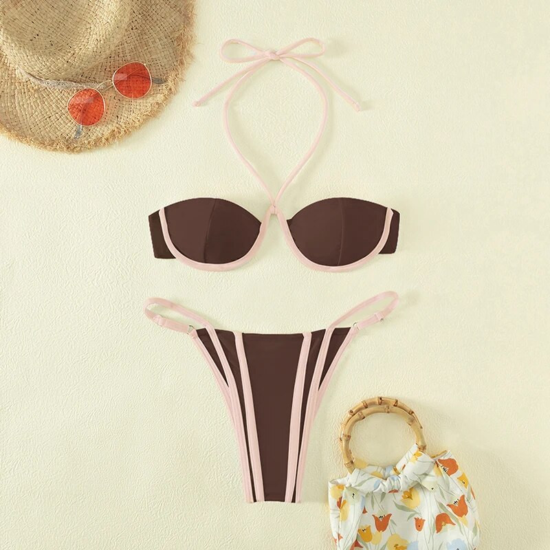 Push Up bikini komplet kupaći kostim 2023 Ženski kupaći kostim za žene Kupaći kostimi Brazilian Bikini Biquinis podesive naramenice 1/2 šalice