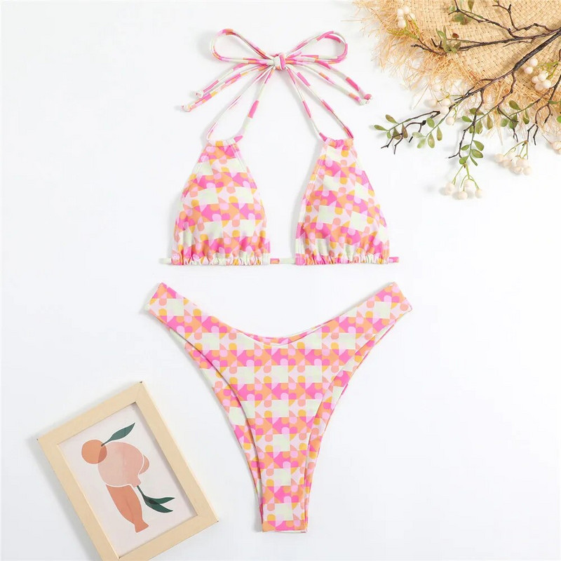 Τρίγωνο Σετ μπικίνι Μαγιό Brazilian μαγιό 2023 Γυναικείο μαγιό με χαμηλόμεσο Γυναικείο μαγιό Mini Biquinis Beachwear