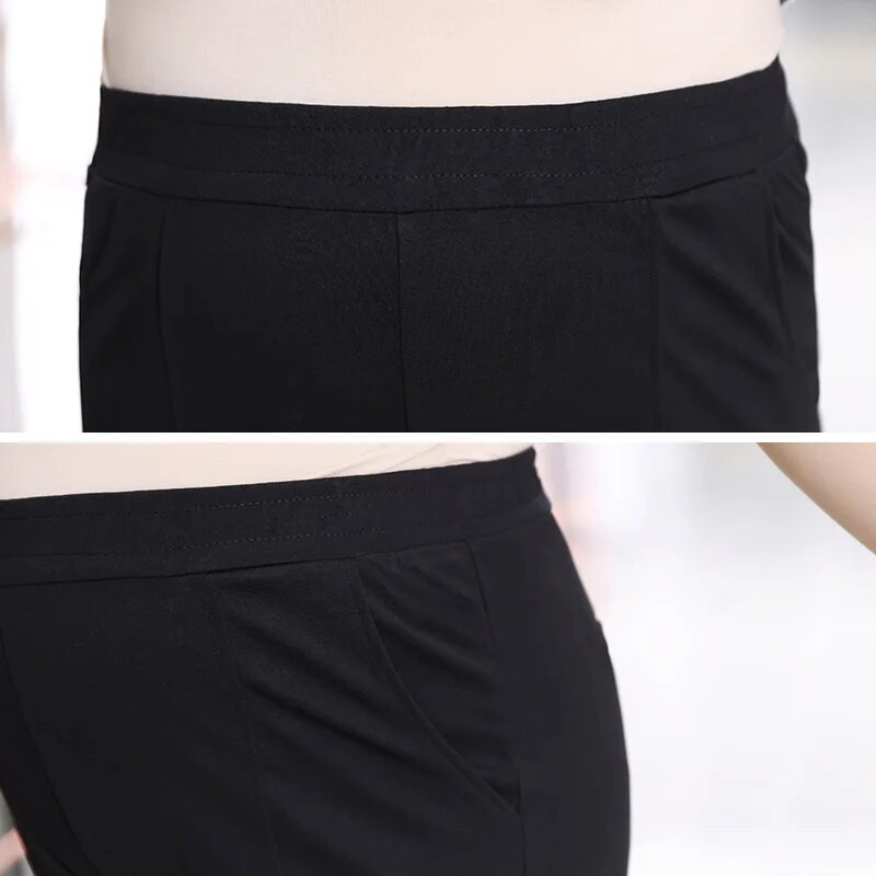 Pantalones Pentil Hlače visokog struka Ženska odjeća velikih dimenzija Ljetni stil Crne hlače Ležerna moda Besplatna dostava