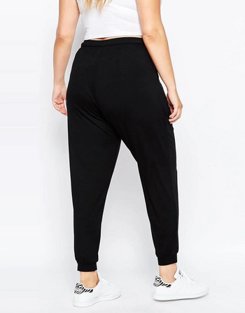Плюс размер Елегантни модни пролетни есенни панталони с шнурове на талията Дамски едноцветни черни панталони тип молив с странични джобове Голям размер 7XL 8XL