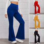 Pantaloni de yoga pentru damă, cu talie înaltă, slăbiți, pentru antrenament, pantaloni harem cu picioare largi, pantaloni dulci coreeani, pantaloni evazați pentru femei, pantaloni sport
