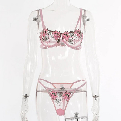 Komplet seksi donjeg rublja Erotski grudnjak s tangama Push-up Komplet ženskog donjeg rublja Komplet grudnjaka s gaćicama Seksi donje rublje s vezom od čipke Proziran grudnjak