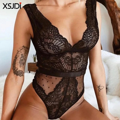 Set seksi donjeg rublja Ženski grudnjak s vezom od čipke Komplet donjeg rublja Prozirni grudnjak Tange Set Egzotična odjeća