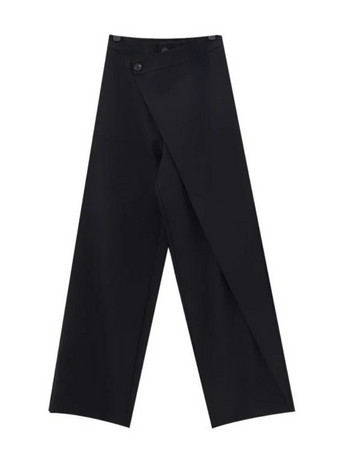 HOUZHOU Дамски широки панталони с висока талия в готически японски стил широки черни панталони Неправилни прави панталони Ежедневно улично облекло