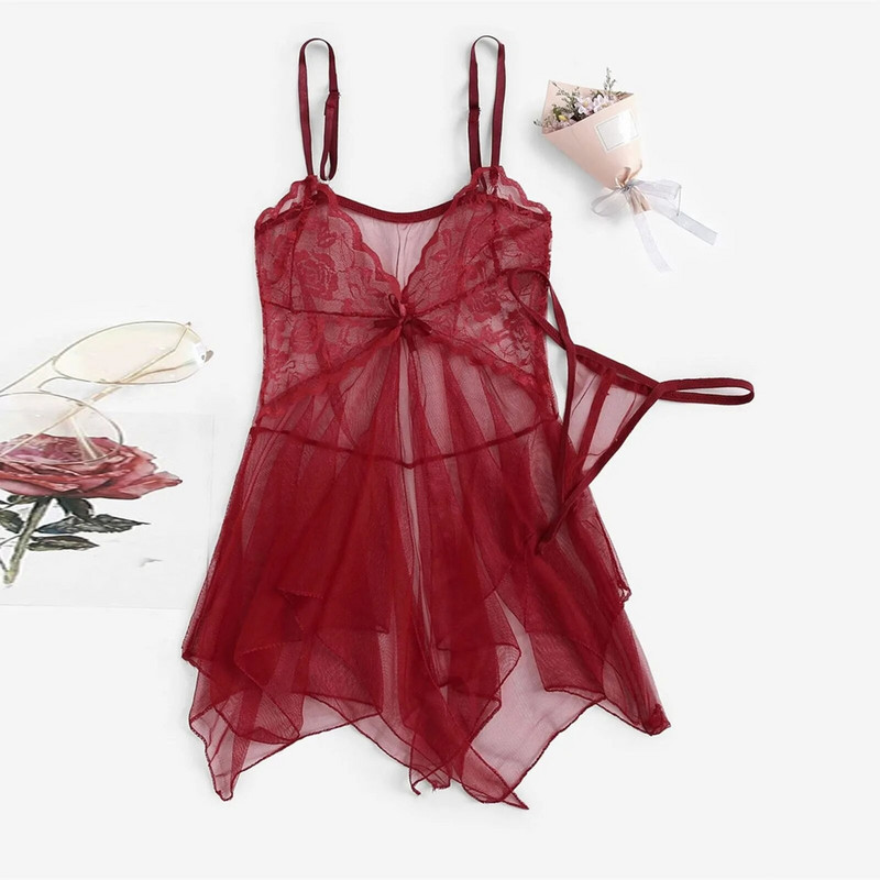 Kostim Seksi čipkani kompleti donjeg rublja Odjeća za spavanje Čipkana fluoroskopija Ljepota Til Elegantna Reverie Seksi donje rublje Kompleti grudnjaka i gaćica Ženski