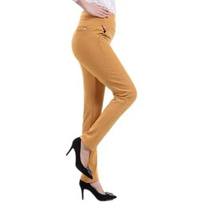 Mamine prevelike 5xl uske rastezljive pencil hlače smeđe boje, ležerne hlače s visokim strukom, uredske elegantne korejske hlače s tajicama