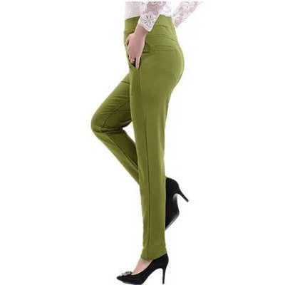 Mamine prevelike 5xl uske rastezljive pencil hlače smeđe boje, ležerne hlače s visokim strukom, uredske elegantne korejske hlače s tajicama