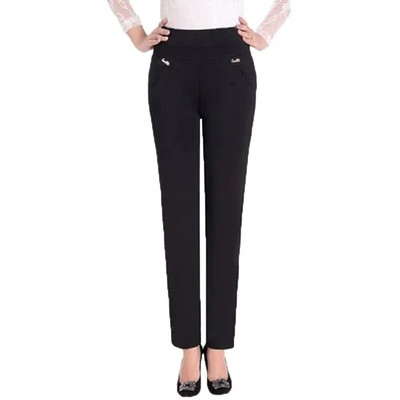 Mamine prevelike 5xl uske rastezljive pencil hlače smeđe boje, ležerne hlače s visokim strukom, uredske elegantne korejske hlače s tajicama