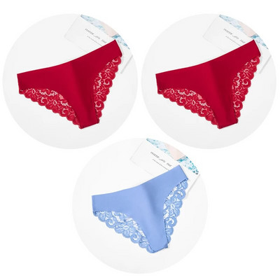Giczi 3PCS Ženske gaćice Set od slatke čipke Žensko donje rublje Izdubljeno Seksi donje rublje Meke svilene satenske gaćice Ugodne ženske gaćice