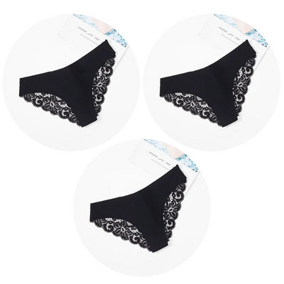 Giczi 3PCS Ženske gaćice Set od slatke čipke Žensko donje rublje Izdubljeno Seksi donje rublje Meke svilene satenske gaćice Ugodne ženske gaćice