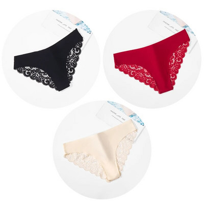 Giczi 3PCS Ženske gaćice Set od slatke čipke Žensko donje rublje Izdubljeno Seksi donje rublje Meke svilene satenske gaćice Ugodne ženske gaćice