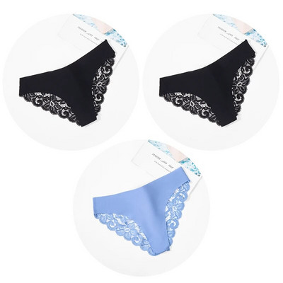 Giczi 3PCS Ženske gaćice Set od slatke čipke Žensko donje rublje Izdubljeno Seksi donje rublje Meke svilene satenske gaćice Ugodne ženske gaćice