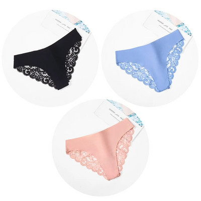 Giczi 3PCS Ženske gaćice Set od slatke čipke Žensko donje rublje Izdubljeno Seksi donje rublje Meke svilene satenske gaćice Ugodne ženske gaćice