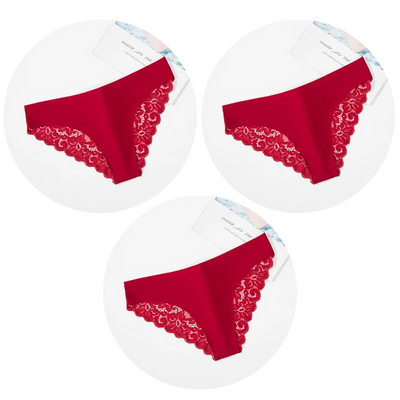 Giczi 3PCS Ženske gaćice Set od slatke čipke Žensko donje rublje Izdubljeno Seksi donje rublje Meke svilene satenske gaćice Ugodne ženske gaćice