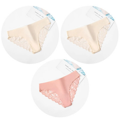 Giczi 3PCS Ženske gaćice Set od slatke čipke Žensko donje rublje Izdubljeno Seksi donje rublje Meke svilene satenske gaćice Ugodne ženske gaćice