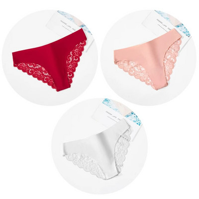 Giczi 3PCS Ženske gaćice Set od slatke čipke Žensko donje rublje Izdubljeno Seksi donje rublje Meke svilene satenske gaćice Ugodne ženske gaćice