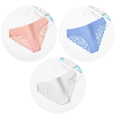 Giczi 3PCS Ženske gaćice Set od slatke čipke Žensko donje rublje Izdubljeno Seksi donje rublje Meke svilene satenske gaćice Ugodne ženske gaćice