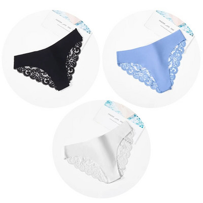 Giczi 3PCS Ženske gaćice Set od slatke čipke Žensko donje rublje Izdubljeno Seksi donje rublje Meke svilene satenske gaćice Ugodne ženske gaćice